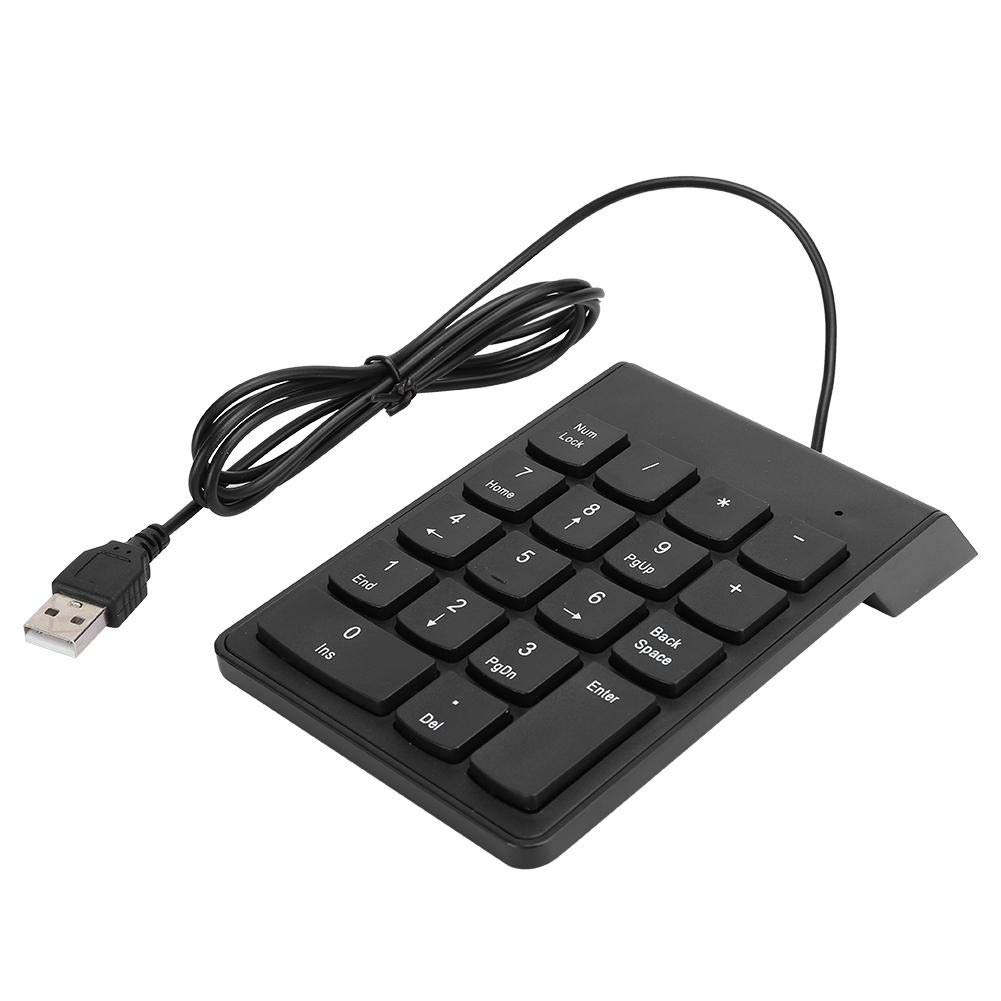Hopcd USB Numeric Keypad, 18 Key Wired USB Mini Financial Number Pad for Laptop/Desktop/PC/Computer, Digital Mini USB Number Keyboard(Black)