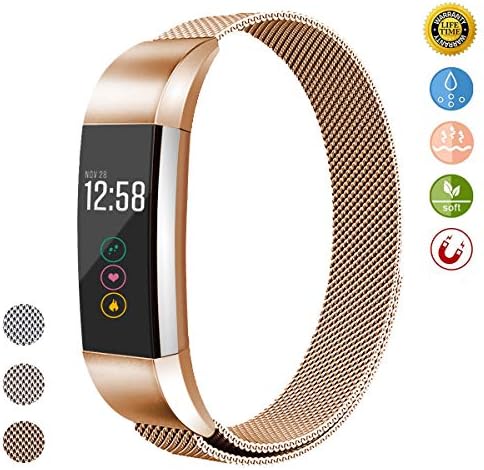 Webanker Replacement Bands Compatible with Fit bit Alta HR and Alta，Stainless Steel Metal Bracelet Strap Wristband Magnetic Lock for Women Men