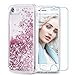 Maxdara Case for iPhone 6s iPhone 6 Glitter Case with Screen Protector Liquid Floating Bling Sparkle Luxury Shockproof Bumper Pretty Girls Children Case for iPhone 6 6s 7 8 4.7 inches (Rosegold)