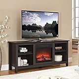 Walker Edison W58FP18ES Fireplace TV Stand , Espresso, 58"