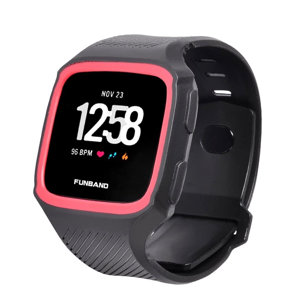 FunBand Strap Compatible with Fitbit Versa/Versa 2/Versa Lite Strap Bands, Soft Silicone Sport Replacement Bracelet Wristband Compatible with Fitbit Versa/Versa 2/Versa Lite Fitness Activity Wristband