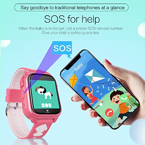 [SIM Card Included] Kids Smart Watch Phone for Girls Boys, Waterproof IP68 GPS Locator SOS Wrist Smartwatch Sport Watch Game Camera Anti-Lost Alarm Clock Learning Toys Swim Run Outdoor (Pink) - Thumbnail 3