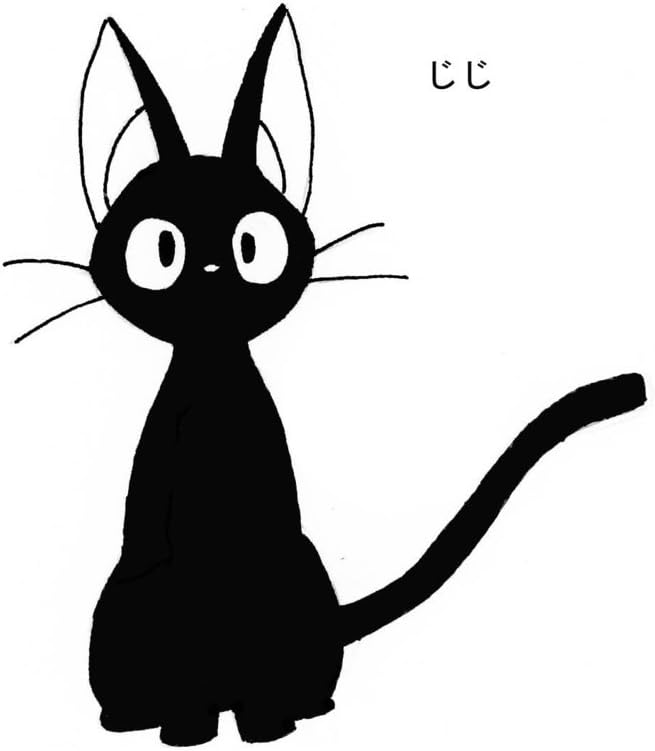 Studio Ghibli Kiki's DELIVERY Service Black CAT Logo Vinyl Stickers Symbol 5.5" Decorative DIE Cut Decal for Cars Tablets LAPTOPS Skateboard - Black
