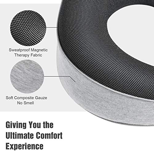 Unimi Travel Pillow,100% Pure Memory Foam & Magnetic Therapy Neck Pillow Soft & Comfortable 2020 Airplane Pillow with Silk Sleep Mask Earplugs for Airplane,Car,Travel,Nap
