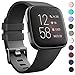 Tobfit Sport Bands Compatible with Versa/Versa Lite/SE, Soft TPU Wristbands Accessories for Women Men, Black, Small primary