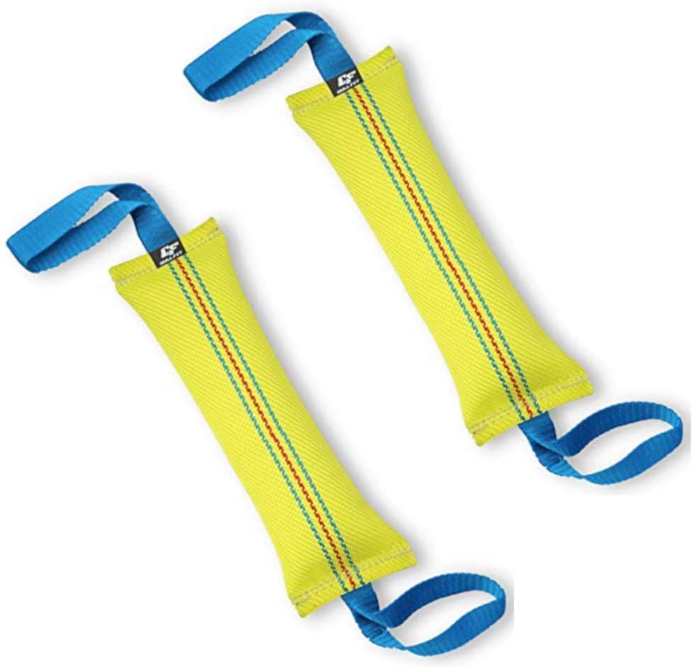 Bull Fit Dog Tug Toy 30 cm with 2 Strong Handles (2 pcs) - Made of Durable & Tear-Resistant Fire Hose - Ideal for Tug of War & Puppy Training of Medium to Large Dogs - Firmly Stitched Dog Pull Toy