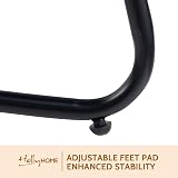 HollyHOME Outdoor Round Side Table Metal Patio Table Black 45cm view 7