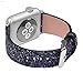 Wolait Compatible with Apple Watch Band 38mm 40mm 41mm Series 7/6/5/4/3/SE, iWatch Leather Glitter Sparkly Wristband Bracelet for Women-Black
