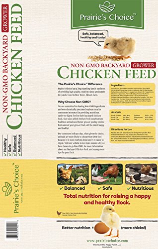 Prairie's Choice Non-GMO Backyard Chicken Feed - Grower Formula, 25lbs