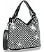 Zzfab Mirror Rhinestone Bling Purse Black