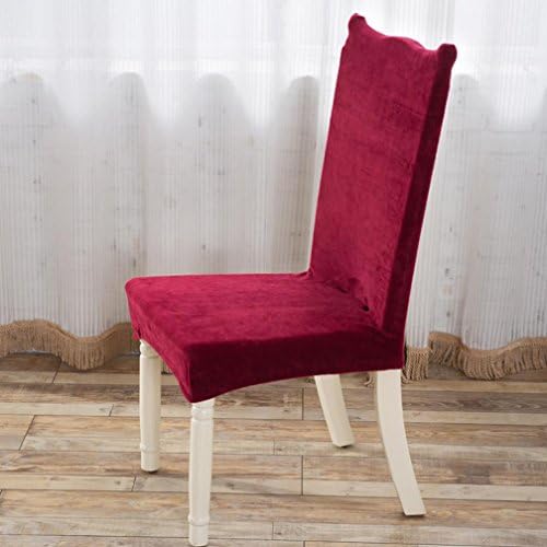 Fabal Farley velvet Dining Chair Covers Wedding Christmas Party Chair Cover Brown Dining Chair Seat Covers (Red)