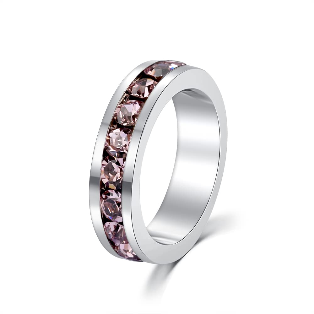 Bosvision Birthstone Pendant Charm for Necklace – Full Eternity, Stackable Crystal Birthstone – Silver or Gold Plated by Muses Art Design