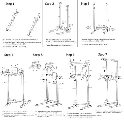 Livebest Heavy Duty Fitness Power Tower Multi-Function Strength Training Workout Dip Station Work Out Equipment for Home Gym - Thumbnail 7