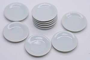 Buy Easy 10 White Ceramic Plate Dish 3 cm Dollhouse Miniatures Food Kitchen Decoration