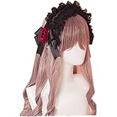 LittleLuluda Lace Headband Lolita Maid Rose Flower Headdress Ornaments Ribbon Vintage Cosplay Party Hair Accessories