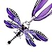 LackingOne Rhinestone Inlay Gem tone Dragonfly Pendant Necklace With Chain Color