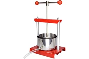 EJWOX Cheese Tincture Herb Fruit Wine Manual Press - 1.6 Gallon Stainless Steel Barrels Press Machine for Juice, Vegetable,Wine,Olive Oil