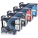 Oozmas Vinyl Labels 1/2 Inch Replacement for Dymo Rhino 4200 5200 Label Tapes Permanent 18444 1805416 1805435 1805243 Industrial for Rhino Label Makers, 12mm(1/2