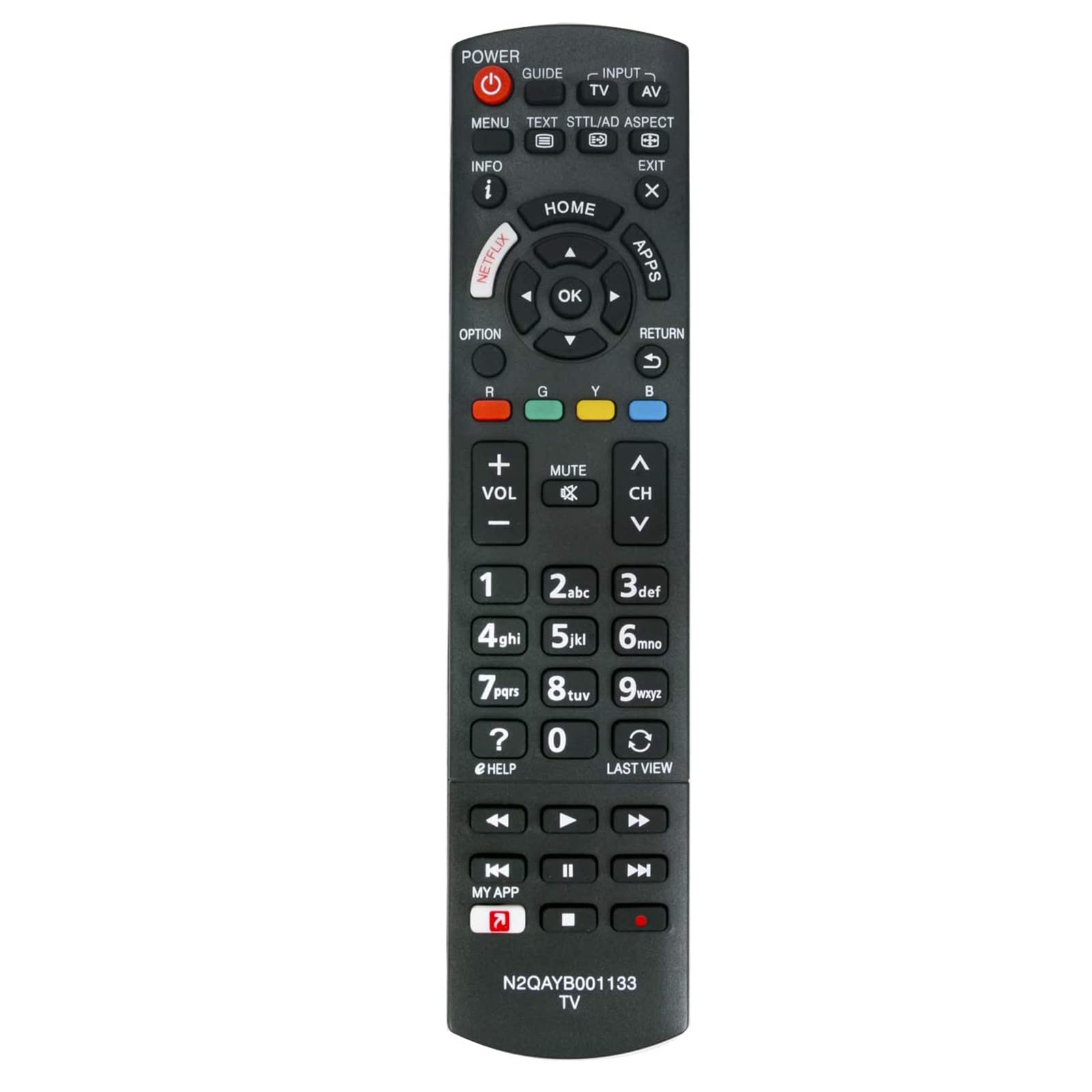 VINABTY N2QAYB001133 Replacement Remote Control Compatible with Panasonic Viera 4K UHD HDR TVs TH-65EX600A TH-65EX600Z TH-65EX640Z TH-43EX600A TH-43EX600Z TH-49EX600A TH-49EX600Z TH-49EX640Z