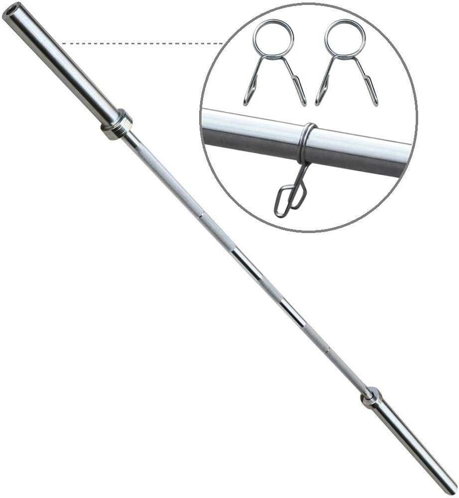 Yaheetech Olympic 7 feet Weight Bar with Two Collars Solid Iron Weighted Workout Bar Barbell Weight Straight Bar for Home Gym Exercises : Sports & Outdoors