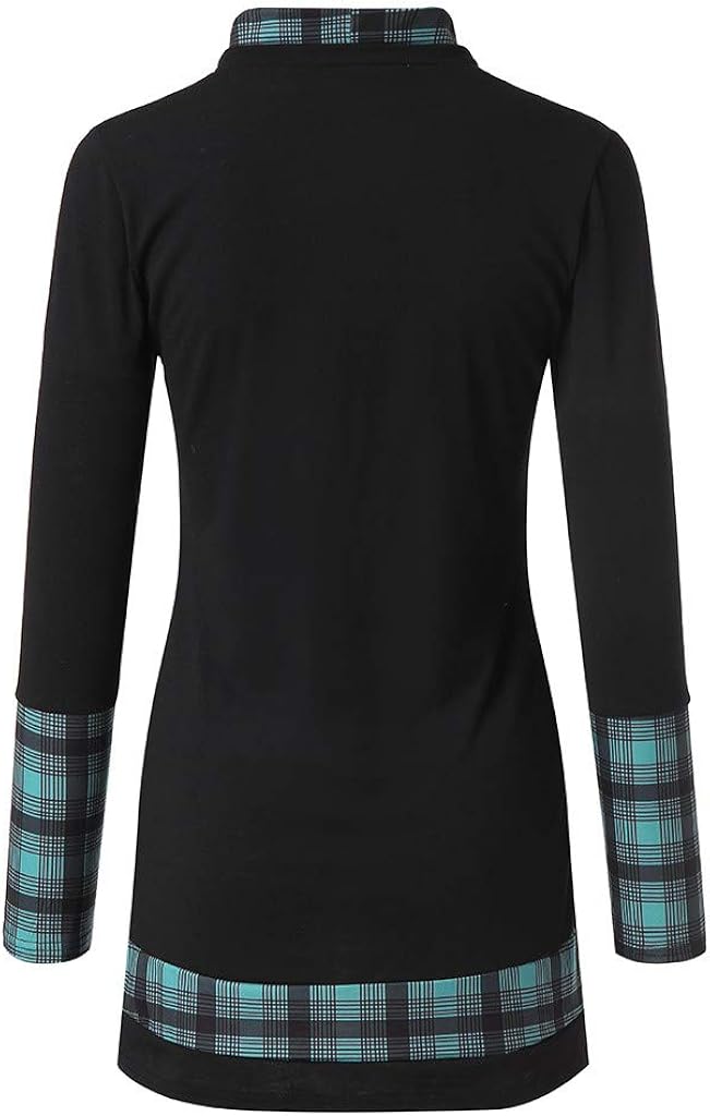 turtleneck tartan asymmetrical sweatshirt