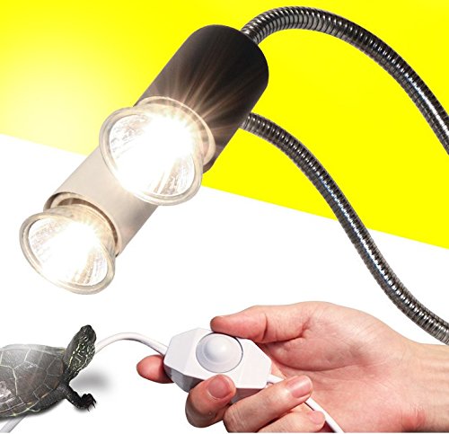 CTKcom UVA UVB Light Bulb Reptile Ceramic Heat Lamp Pet Heating Bulb Holder Clamp Lamp Fixture Heating Light Lamp For Reptiles,Aquarium Reptile Light Adjustable Habitat Lighting Stand,110V-130V(Black)