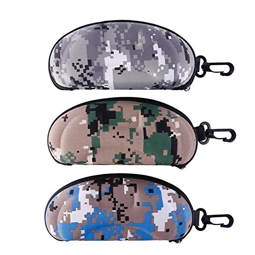 Ownsig Waterproof Portable Large EVA Zipper with Hook Clasp Eyeglass Sunglass Case Holder Box Camouflage