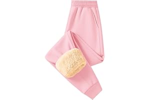Ikevan Boys Girls Fleece Sweatpants Kids Thick Lined Thermal Joggers Winter Warm Elastic Waist School Sports