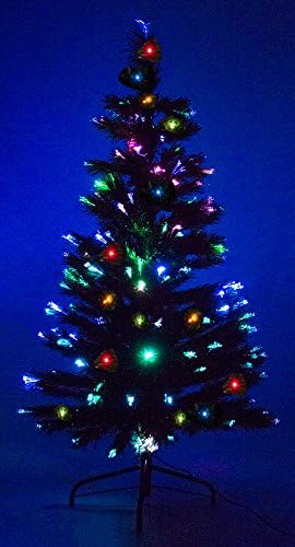 6-foot Fiber Optic Green Christmas Tree w/ 200 Multi-Color Lights &amp; Stand
