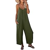 Dokotoo Women's Loose Jumpsuits for Women Adjustable Spaghetti Strap Stretchy Wide Leg Pant