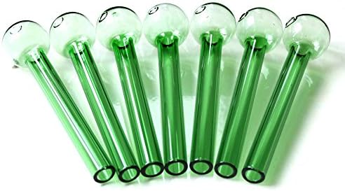 ZJAN Handcrafted Stained Glass Oil Burners, 4.7 inch long. 7pcs pack (Green)
