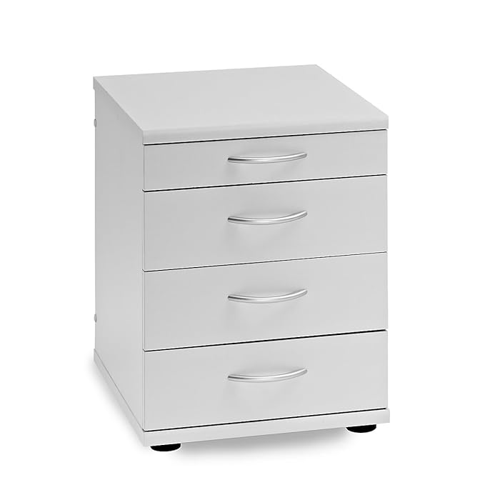 Schomburg Standcontainer Serie 4000 in Lichtgrau | HxBxT 520 x 420 x 500 mm | Schubcontainer Bürocontainer Rollwagen Schublad