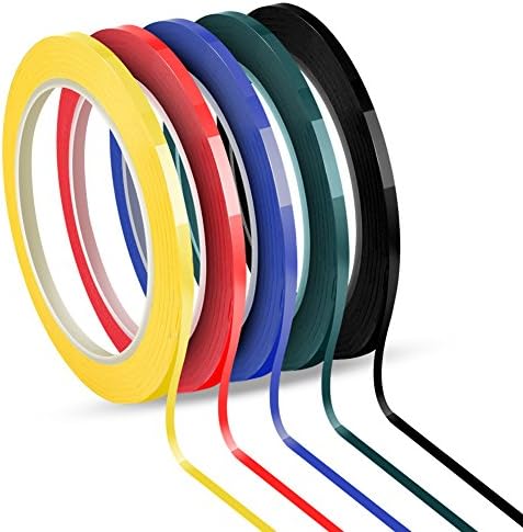 5 Roll 0.12" Whiteboard Dry Erase Graphic Art Tape, 5 Colors