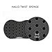HALLO Hair Brush Sponge Twist Wave Barber Tool For Dreads Afro Locs Twist Curl Coil Black (2 Pack)