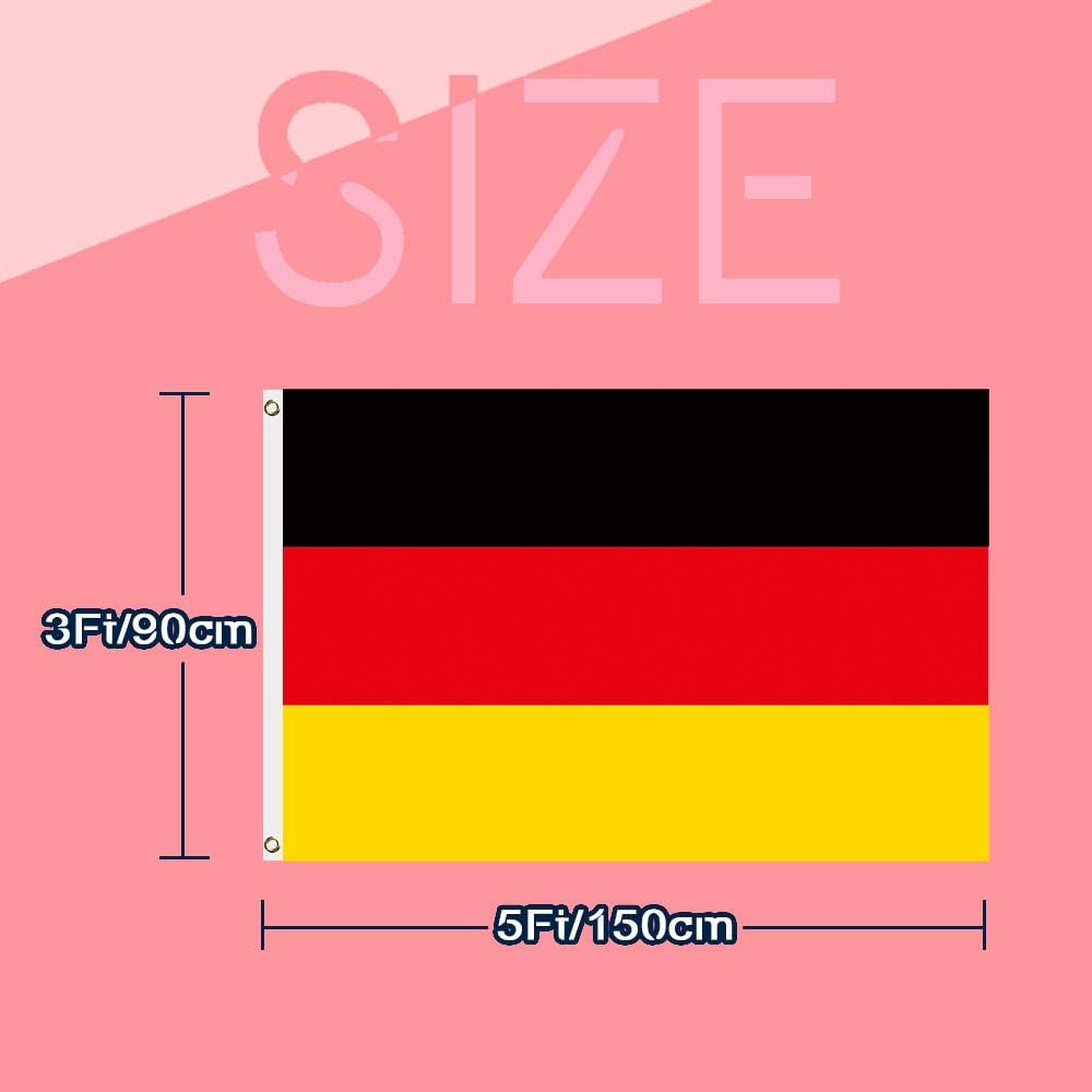 Germany Flag - Breeze Vivid Color and UV Fade Resistant - National German Flags 400D Polyester 3x5 Foot (90 X 150cm) - Image 3