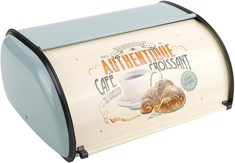 Amazon Co Jp Ruiqas パン収納ケース ブレッドボックス キッチンパンホルダー ブレッド缶 ウッドベースのブレッド缶 ローラートップブレッド缶 ブレッドケース パンケース スチール おしゃれ ナチュラル 食 ホーム キッチン