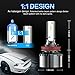 H11/H9 Led Headlight Bulbs, Marsauto H8/H16 Super Bright Low Beam/Fog Light Bulb Conversion Kit with Fan, CANbus-Ready IP67 CSP Chips 6000K Xenon White 2-Pack