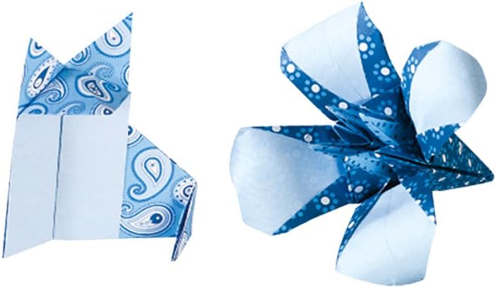Folia Basics folding sheets, 80 g/qm, 50 sheets assorted in 5 designs, Blue, 10 x 10 cm - Image 4