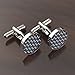Marvelous Tuxedo Cufflinks and Shirt Studs Men's Fashion Blue & White Line, Unique Charm