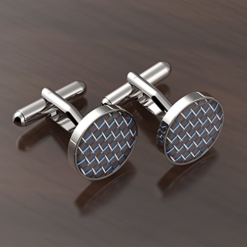 Tuxedo Cufflinks and Shirt Studs Marvelous Men's Fashion Blue & White