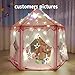 Truedays Girls Princess Castle Play Tent Large Playhouse Indoor Outdoor for Kids with Led small Star Light string, No Balls