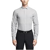 Calvin Klein Men's Dress Shirt Non Iron Stretch Slim Fit Check Gray