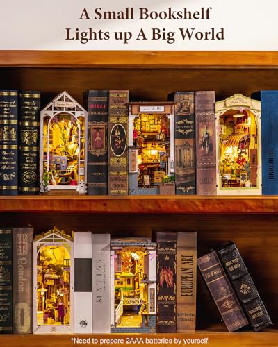 Rolife Book Nook Kit Sakura Wine Alley, Japanese Izakaya DIY Miniature House for Adults, Immersive Booknook & Bookshelf Decor, 3D Puzzle Stress Relief Craft Gift (Glue-Free Design)