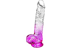 Realistic Clear Cute Purple Dildo - Life Like Adult Sex Toy for Women Pleasure, 6 Inch Fake Small Thin Dildo with Suction Cup
