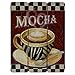 Coffee Wall Decor Set of 3 Modern Paintings Latte Java Mocha Mug Cup Wooden Hanging Art For Cafe Office Kitchen Living and Dining Room Accessories