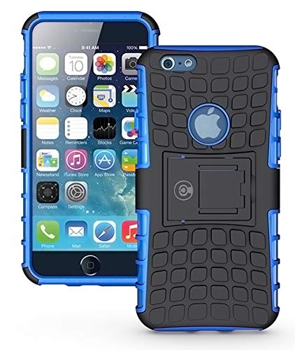 iPhone 6S Case, iPhone 6 Case by Cable and Case - [Heavy Duty] Tough Dual Layer 2 in 1 Rugged Rubber Hybrid Hard/Soft Impact Protective Cover [with Kickstand] Shipped from The U.S.A. - Blue