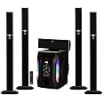 Acoustic Audio AAT1003 Bluetooth Tower 5.1 Home Theater Speaker System with 8" Powered Subwoofer