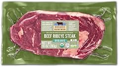 Organic Rancher, Organic Beef Ribeye Steak Boneless, 100% Grass Fed & Grass Finished, USDA Organic, Pasture Raised Free Range