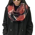 Wrapables Plaid Print Winter Infinity Scarf, Navy and Wine Wrapables Plaid Print Winter Infinity Scarf, Navy and Wine