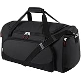 Uarition Gym Bag for Men - 55L Black Durable Large Duffle Bag for Travel, Workout, Fitness & Sport